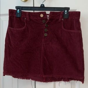 Corduroy Burgundy Skirt